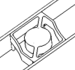 Square Channel Magnet with 3/4in Recessed (Flush Mount) Switch, Closed Loop, White