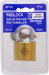 1-1/4in Brass Padlock, Keyed Alike 51, 3 Keys, Shackle Diameter 7/32in, Shackle Clearance 5/8in