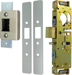 1-1/8in Backset Deadlatch - Heavy Duty, 4502 Strike, Flat and Radius Faceplates, Auxiliary Linchpin, 628/US28 Aluminum Clear Anodized