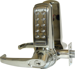 90 User Electronic Keypad Lever Lock, 630/SS Satin Stainless Steel