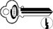 Key Blanks 57A1 Keyway 6-Pin, Nickel Silver, Original of Ilco R1001EE CO35