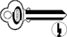 Key Blanks 57A2 Keyway 6-Pin, Nickel Silver, Original of Ilco 1001MB
