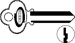 Key Blanks 57B2 Keyway 6-Pin, Nickel Silver, Original of Ilco R1001ED