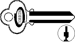 Key Blanks 77B1 Keyway 6-Pin, Nickel Silver