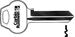 Key Blanks 59AB Keyway 6-Pin, Nickel Silver, Original of Ilco A1001ABM CO89