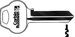 Key Blanks 59D2 Keyway 6-Pin, Nickel Silver, Original of Ilco A1001D2 CO108