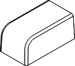 E-Z Duct 5/8in x 1/2in End Cap, Bag of 6, Adhesive Backing and Mounting Holes, White