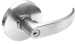 7-Line Storeroom P Lever, Grade 2, LFIC with Disposable Plastic Core, 2-3/4in Backset, 808 ANSI Strike, 626/US26D Satin Chrome