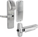 KIT - Magnetic Stripe (Swipe Card) and Keypad Network Hardwired Classroom/Storeroom, Exit Trim for RIM or CVR (Concealed Vertical Rod/Cable) Exit Devices, Sparta Lever, SFIC (Small Format IC), Less Core, UL, Field Reversible Handing, Grade 1, 626/US26D Satin Chrome