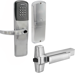 KIT - Multi-Technology Reader and Keypad Network Hardwired Classroom/Storeroom, Exit Trim for RIM or CVR (Concealed Vertical Rod/Cable) Exit Devices, Sparta Lever, SFIC (Small Format IC), Less Core, UL, Field Reversible Handing, Grade 1, 626/US26D Satin Chrome