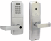 KIT - Keypad Network Hardwired Privacy, Cylindrical Lock, Rhodes Lever, Key-in-Lever, Less Cylinder, 2-3/4in Backset, UL, ANSI Strike, Field Reversible Handing, Grade 1, 626/US26D Satin Chrome