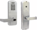 KIT - Keypad Network Hardwired Privacy, Cylindrical Lock, Rhodes Lever, SFIC (Small Format IC), Less Core, 2-3/4in Backset, UL, ANSI Strike, Field Reversible Handing, Grade 1, 626/US26D Satin Chrome