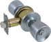 Grade 2 Storeroom Tulip Knob, 6-Pin C Keyway KD, 2-3/4in Backset (11-096), T-Strike (10-001), 626/US26D Satin Chrome