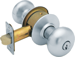 Grade 2 Storeroom Plymouth Knob, 6-Pin C Keyway KD, 2-3/4 Backset (11-096), T-Strike (10-001), 626/US26D Satin Chrome