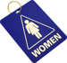 Women Room Key Tag w/Ring Individual, Blue