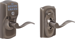 Keypad Entry Flex Lock Camelot with Accent Lever, Grade 2, 5-Pin C Keyway KD, Option Adjustable Backset 2-3/8 to 2-3/4, 620/US15A Antique Pewter
