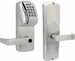 KIT - Magnetic Stripe (Swipe Card) and Keypad Network Hardwired Classroom/Storeroom, Mortise Lock, Rhodes Lever, Key-in-Lever, Less Cylinder, 2-3/4in Backset, UL, ANSI Strike, Field Reversible Handing, Grade 1, 626/US26D Satin Chrome