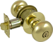 Grade 2 Storeroom Plymouth Knob, 6-Pin C Keyway KD, 2 3/4 Backset (11-096), T-Strike (10-001), 605/US3 Bright Brass