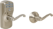 Keypad Entry Auto Lock Plymouth with Flair Lever, Grade 2, 5-Pin C Keyway KD, Option Adjustable Backset 2-3/8 to 2-3/4, 619/US15 Satin Nickel