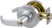Classroom Lever Lockset, Curved Lever, Marks C Keyway, 6 Pin, 2-3/4in Backset, ANSI Strike, Grade 1, 626/US26D Satin Chrome