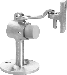 Floor Stop with Holder, 2-1/2in Base Diameter x 3-3/4in High, Solid Cast Brass with Rubber Bumper, 626/US26D Satin Chrome