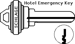 Schlage Emergency Key Blank, F Keyway