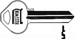 Key Blanks 983 Keyway 5-Pin, Nickel Silver, Original of Ilco 1011T N1011T