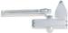 Light Duty Surface Mount Closer, Regular Arm with Parallel Arm Bracket, Fixed Size 4, No Cover, Through Bolt, Wood & Machine Screws, ADA, UL, Grade 3, 689/SP28 Painted Aluminum