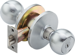 Office Knob Lock, SFIC Prep, Less Core, 2-3/4in Backset, Round Knob with D Rose (3-3/8in Diameter), ASA-Strike (4-7/8in x 1-1/4in), Grade 2, 626/US26D Satin Chrome