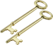 Skeleton Keys Notched, Brass-Plated 2/Card
