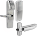 KIT - Magnetic Stripe (Swipe Card) and Keypad Network Hardwired Classroom/Storeroom, Exit Trim for RIM or CVR (Concealed Vertical Rod/Cable) Exit Devices, Sparta Lever, Key-in-Lever, Less Cylinder, UL, Field Reversible Handing, Grade 1, 626/US26D Satin Chrome