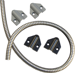 18in, Armored Door Cord, 1/4in Interior Diameter, Gray and Black End Caps, Stainless Steel Cable Conduit
