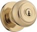 Passage, Phoenix Knob, Non-Keyed, Medium Duty, Cylindrical Lock, 6-Way Adjustable Latch, Radius Corner Strike, UL, Grade 2, US3/605 Bright Brass