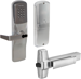 KIT - Multi-Technology Reader and Keypad Network Hardwired Classroom/Storeroom, Exit Trim for RIM or CVR (Concealed Vertical Rod/Cable) Exit Devices, Rhodes Lever, FSIC (Schlage Full Size IC), Less Core, UL, Field Reversible Handing, Grade 1, 626/US26D Satin Chrome
