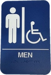 Men's Handicap Sign, Blue, 9in H x 6in W