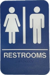 Unisex Restroom Sign, Blue, 9in H x 6in W