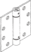 Spring Hinge Full Mortise, Square Corner, 4.5in x 4.5in (4545), Ferrous Steel Base, 605/US3 Bright Brass