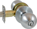 Grade 2 Storeroom Orbit Knob, 6-Pin C Keyway KD, 2 3/4 Backset (11-096), T-Strike (10-001), 626/US26D Satin Chrome