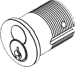 FSIC 1-1/2in Mortise Housing with Core, Straight Cam K510-730, C Keyway, 626/US26D Satin Chrome