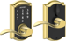 Touchscreen Keypad Lever Camelot with Accent Lever, Grade 2, 5-Pin C Keyway KD, Option Adjustable Backset 2-3/8 to 2-3/4, 605/US3 Bright Brass