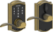 Touchscreen Keypad Lever Camelot with Accent Lever, Grade 2, 5-Pin C Keyway KD, Option Adjustable Backset 2-3/8 to 2-3/4, 609/US5 Antique Brass