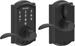 Touchscreen Keypad Lever Camelot with Accent Lever, Grade 2, 5-Pin C Keyway KD, Option Adjustable Backset 2-3/8 to 2-3/4, 622/US19 Matte Black