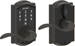 Touchscreen Keypad Lever Camelot with Accent Lever, Grade 2, 5-Pin C Keyway KD, Option Adjustable Backset 2-3/8 to 2-3/4, 716/643E Aged Bronze