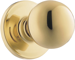 Passage, Yukon Knob, Non-Keyed, Light Duty, Cylindrical Lock, Radius Corner Adjustable Latch, Radius Corner Strike, UL, Grade 3, US3/605 Bright Brass
