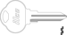 Club Key Blank CB15 CLB15