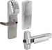 KIT - Magnetic Stripe (Swipe Card) and Keypad Network Hardwired Classroom/Storeroom, Exit Trim for RIM or CVR (Concealed Vertical Rod/Cable) Exit Devices, Rhodes Lever, Key-in-Lever, Less Cylinder, UL, Field Reversible Handing, Grade 1, 626/US26D Satin Chrome
