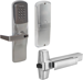 KIT - Multi-Technology Reader and Keypad Network Hardwired Classroom/Storeroom, Exit Trim for RIM or CVR (Concealed Vertical Rod/Cable) Exit Devices, Rhodes Lever, SFIC (Small Format IC), Less Core, UL, Field Reversible Handing, Grade 1, 626/US26D Satin Chrome