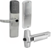 KIT - Multi-Technology Reader and Keypad Network Hardwired Classroom/Storeroom, Exit Trim for RIM or CVR (Concealed Vertical Rod/Cable) Exit Devices, Sparta Lever, FSIC (Schlage Full Size IC), Less Core, UL, Field Reversible Handing, Grade 1, 626/US26D Satin Chrome