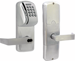 KIT - Magnetic Stripe (Swipe Card) and Keypad Network Hardwired Classroom/Storeroom, Mortise Lock, Rhodes Lever, SFIC (Small Format IC), Less Core, 2-3/4in Backset, UL, ANSI Strike, Field Reversible Handing, Grade 1, 626/US26D Satin Chrome