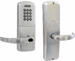 KIT - Keypad Stand Alone Classroom/Storeroom, Mortise Lock, Sparta Lever, SFIC (Small Format IC), Less Core, 2-3/4in Backset, UL, ANSI Strike, Field Reversible Handing, Grade 1, 626/US26D Satin Chrome